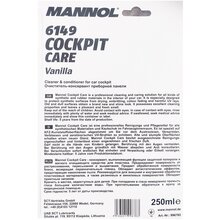 2 x Vanilla Mannol 6149 Cockpit Care Innenraumpflege 250 ml incl. Schwamm