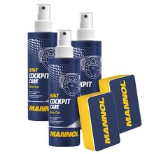 3 x New Car Mannol 6147 Cockpit Care Innenraumpflege 250 ml incl. Schwamm