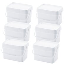 6 x AUER 20 Liter Eimer mit Deckel 39 x 29 x 25 cm Wei