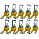 10 x LKW Ratschen Zurrgurt 2-teilig 5 x 800 cm Gelb Spitzhaken ZC52081