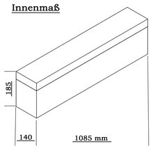 Aluminium Lang-Koffer Silber Deckel abnehmbar (LxBxH) 1100 x 155 x 230 mm
