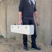 ECI Koffer (LBH) 110x15x23cm Silber Deckel abnehmbar