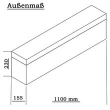 ECI Koffer (LBH) 110x15x23cm Silber Deckel abnehmbar