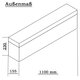 ECI Koffer (LBH) 110x15x23cm Silber Deckel abnehmbar