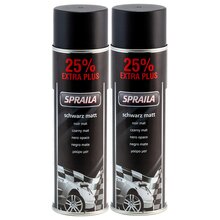 2 x Auto Lackspray Dose Spraila Schwarz Matt 500ml