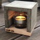candle cube© Set Tisch Kamin Beton+12 Maxi-Teelichter