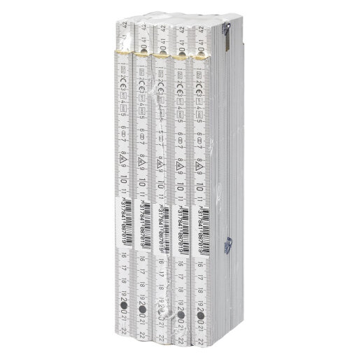10 x Hultafors Zollstock Gliedermaßstab 2 Meter  Weiß