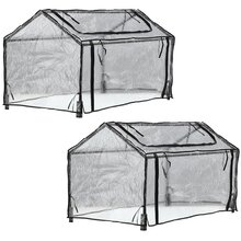 2 St�ck PVC Gew�chshaus 120x80x60 cm Paletten Foliengew�chshaus Fr�hbeet