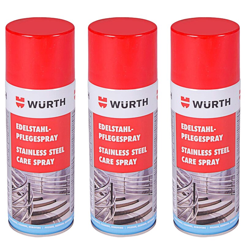 3 x Wrth Edelstahl-Pflegespray 0893121