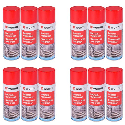 12 x Wrth Edelstahl-Pflegespray 0893121