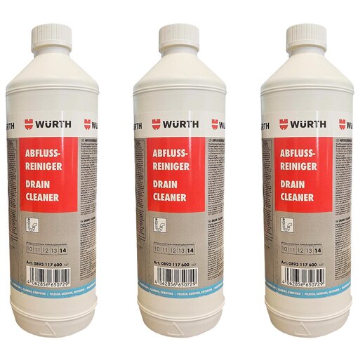 3 x Wrth Abflussreiniger Flssig 1000 ml  0893117600