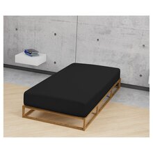 Biberna Jersey Spannbettlaken 135g/m� 90 - 100 x 200 cm Schwarz