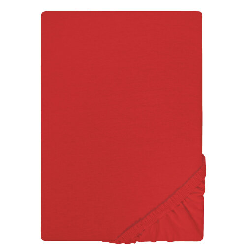Biberna Jersey Spannbettlaken 135g/m² 90 - 100 x 200 cm Rot
