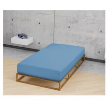 Biberna Jersey Spannbettlaken 135g/m 90 - 100 x 200 cm Azurblau