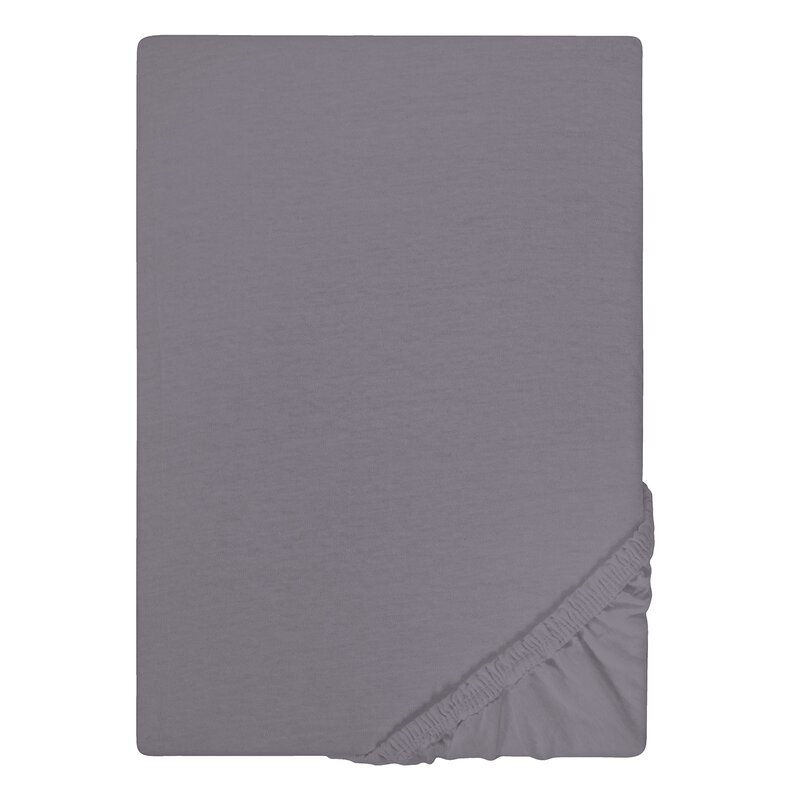 Biberna Jersey Spannbettlaken 135g/m 180 - 200 x 200 cm Silber/Grau