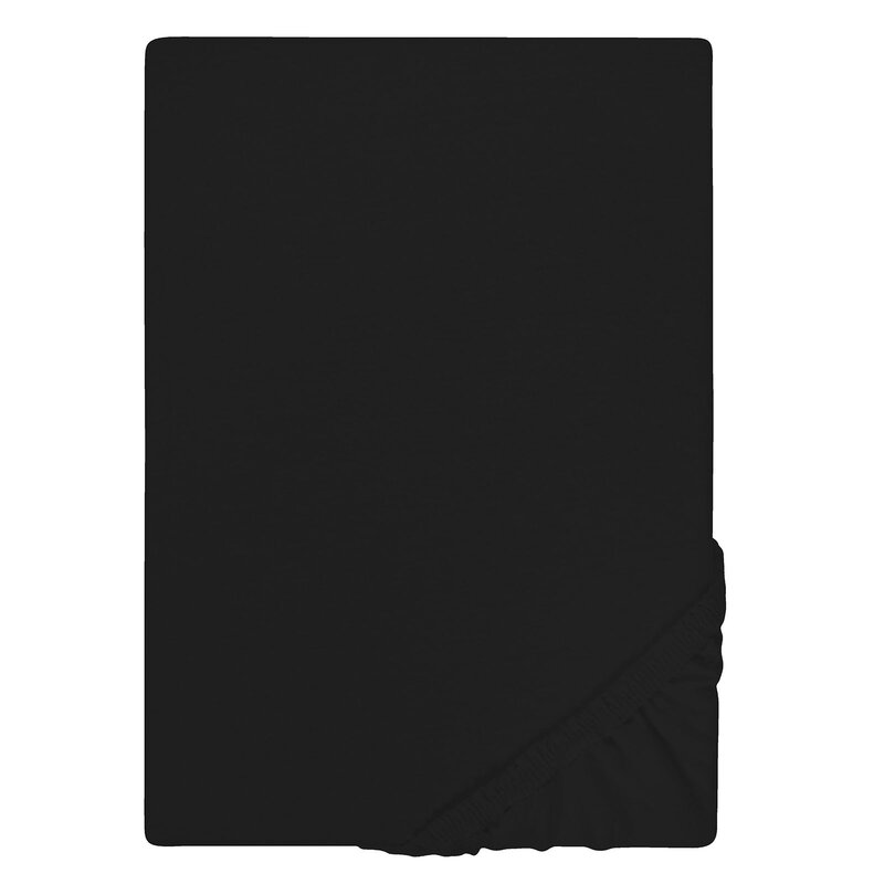 Biberna Jersey Spannbettlaken 135g/m 180 - 200 x 200 cm Schwarz