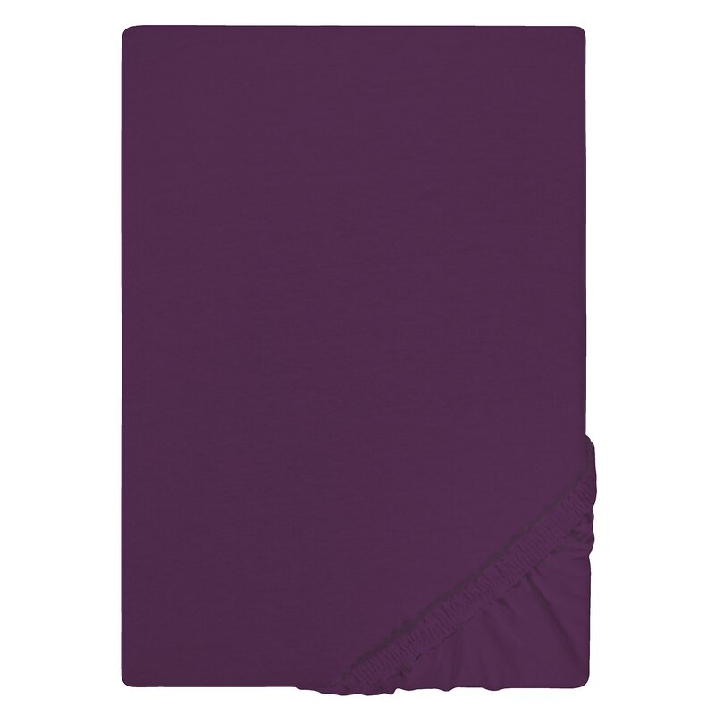 Biberna Jersey Spannbettlaken 135g/m 180 - 200 x 200 cm Dunkelviolett