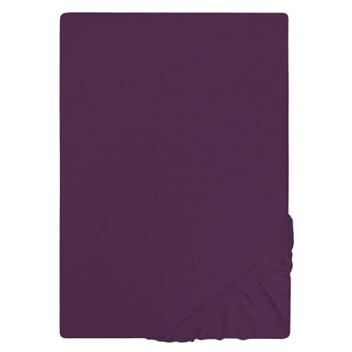 Biberna Jersey Spannbettlaken 135g/m² 180 - 200 x 200 cm Dunkelviolett