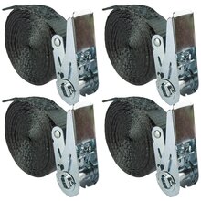 4 x Jumbo Spanngurt 5 m 25 mm 1600 kg Ratsche Zurrgurt | schwarz