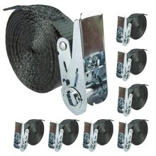 8 x Jumbo Spanngurt 5 m 25 mm 1600 kg Ratsche Zurrgurt | schwarz