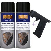 2x Belton Metallschutzlack 3in1 400 ml incl. Handgriff 2 xSchwarz