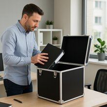 ECI Koffer (LBH) 35x31x37cm Schwarz Leer DIN A4 Ordner