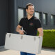 ECI Koffer (LBH) 80x25x35cm Silber Deckel abnehmbar