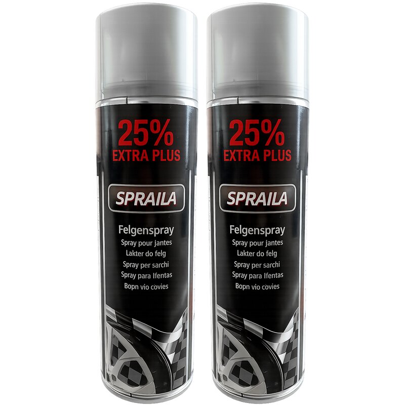 2 x Spraila Auto Lackspray Dose Felgenspray Silber 500ml