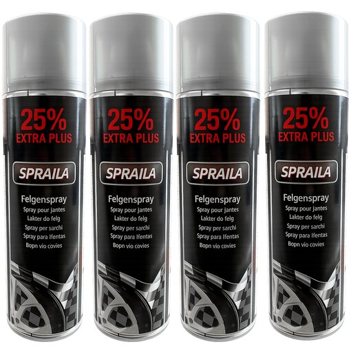 4 x Spraila Auto Lackspray Dose Felgenspray Silber 500ml