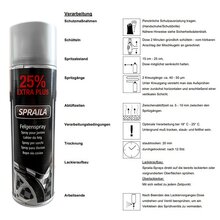 6 x Spraila Auto Lackspray Dose Felgenspray Silber 500ml