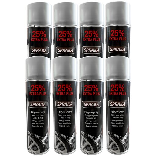 8 x Spraila Auto Lackspray Dose Felgenspray Silber 500ml