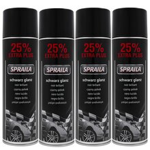4 x Auto Lackspray Dose Spraila Schwarz Glanz 500ml