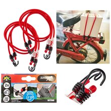 Jumbo Spanngummi 2 Paar (4 Stck) 100cm 20kg 2 Haken rot