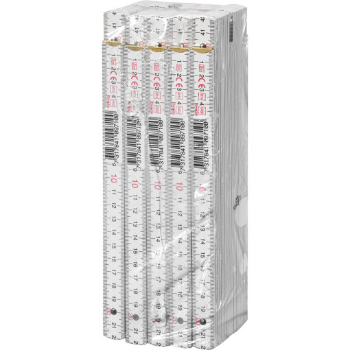 10 x Hultafors Zollstock Gliedermaßstab 2 Meter Dezimaleinteilung H4000 Weiß