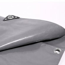 PVC Abdeckplane Grau 650 g|m²  dicke LKW Plane wasserdicht mit Ösen 3,5 x 6 m