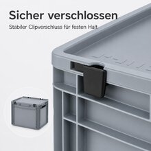 AUER Eurobeh�lter mit Schanierdeckel ED 43/32 | 40 x 30 x 33,5 cm Stapelbox