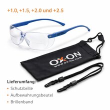 OX-ON Schutzbrille Eyewear Focus mit Sehst�rke 1 - 2,5 dpt Arbeitsschutzbrille