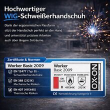 OX-ON Schwei�erhandschuh Worker Basic 2009 WIG Schutz-Handschuh Gr.11 / XXL