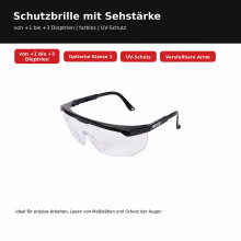 Schutzbrille Lesebrille mit Sehstärkebereich +2 dpt YT-73613