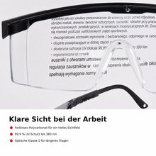 Schutzbrille Lesebrille mit Sehstärkebereich +2.5 dpt YT-73614