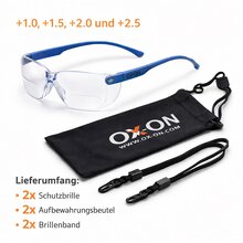 2 St�ck OX-ON Schutzbrille Eyewear Focus mit Sehst�rke  + 1.0 dpt