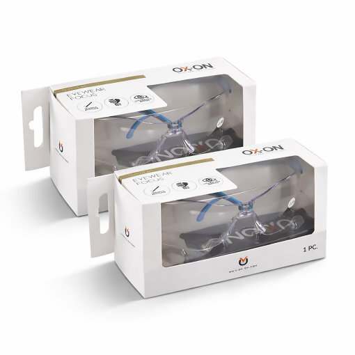 2 Stück OX-ON Schutzbrille Eyewear Focus mit Sehstärke + 2.0 dpt