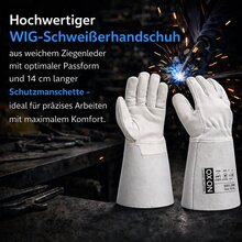 2 Paar OX-ON  Schwei�erhandschuh Worker Basic 2009 WIG Schutz-Handschuh  11/XXL