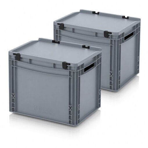 2 X AUER Eurobeh�lter mit Schanierdeckel ED 43/32 | 40 x...