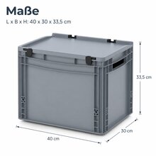 2 X AUER Eurobeh�lter mit Schanierdeckel ED 43/32 | 40 x 30 x 33,5 cm