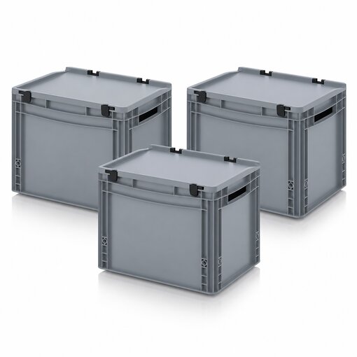 3 X AUER Eurobeh�lter mit Schanierdeckel ED 43/32 | 40 x...