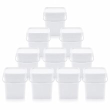 AUER 10,3 Liter Eimer rechteckig mit Deckel 29 x 20 x 27 cm Weiß 10 Stück
