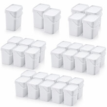 AUER 10,3 Liter Eimer rechteckig mit Deckel 29 x 20 x 27 cm Weiß 10 Stück