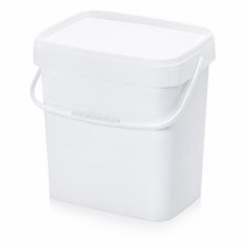 AUER 10,3 Liter Eimer rechteckig mit Deckel 29 x 20 x 27 cm Weiß 10 Stück