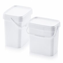 AUER 10,3 Liter Eimer rechteckig mit Deckel 29 x 20 x 27 cm Weiß 10 Stück
